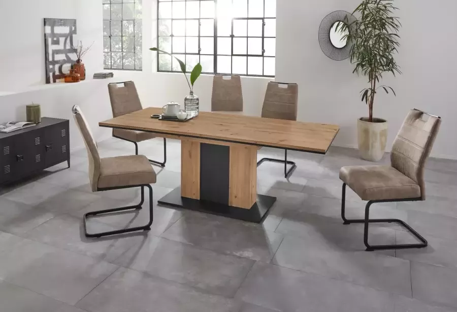 Hela EMOB Eettafel Atnalta 160 210x90 cm-artisan gebrand hout Kantoortafels Bruin Spaanplaat Kantoortafels Op voorraad - Foto 4