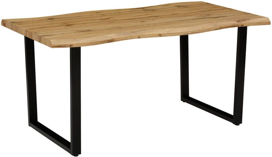 HELA Eettafel Giselle tafel met boomstam rand Keukentafel Beugelonderstel Industrial design 140 200 cm breedte ecru of grijs - Foto 4