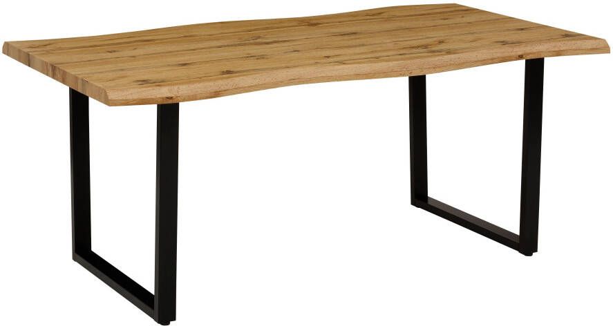HELA Eettafel Giselle tafel met boomstam rand Keukentafel Beugelonderstel Industrial design 140 200 cm breedte ecru of grijs - Foto 5