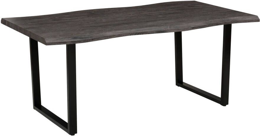 HELA Eettafel Giselle tafel met boomstam rand Keukentafel Beugelonderstel Industrial design 140 200 cm breedte ecru of grijs - Foto 5