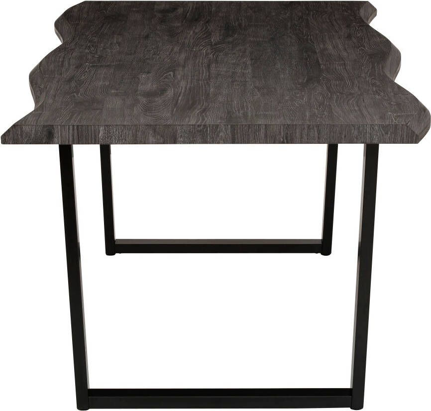 HELA Eettafel Giselle tafel met boomstam rand Keukentafel Beugelonderstel Industrial design 140 200 cm breedte ecru of grijs - Foto 1