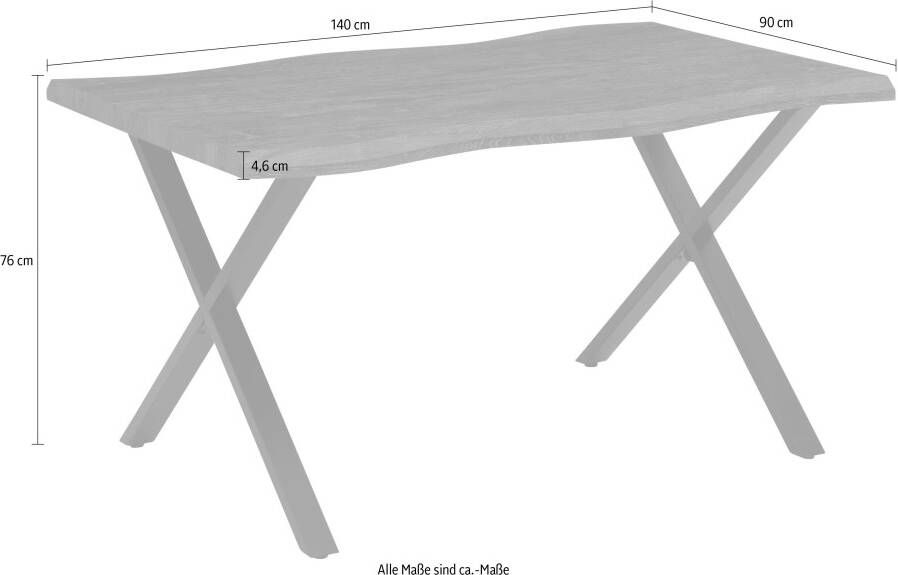 HELA Eettafel GRETA BESTSELLER Boomrandtafel (nabootsing) verschillende maten 46mm dikte keukentafel - Foto 4