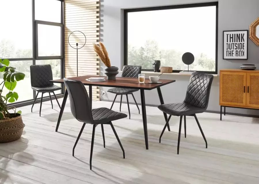 Hela EMOB Eettafel Sinba 160x90 cm-Oldwood Keukentafels Bruin Metaal; Spaanplaat Keukentafels Op voorraad - Foto 4