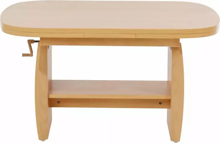 Hela EMOB Salontafel Mihanne 90 142x68x52 62 cm-beuk Ovale salontafels Bruin Spaanplaat Ovale salontafels Op voorraad - Foto 7