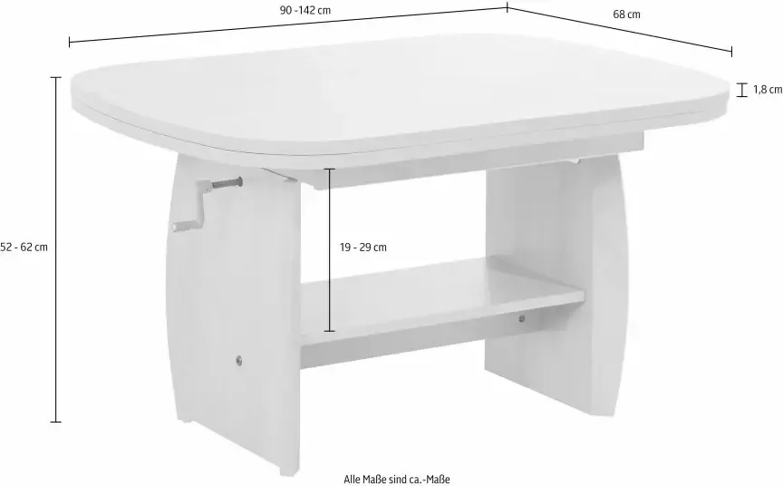 Hela EMOB Salontafel Mihanne 90 142x68x52 62 cm-beuk Ovale salontafels Bruin Spaanplaat Ovale salontafels Op voorraad - Foto 10