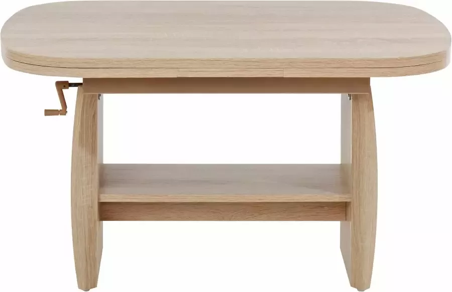 Hela EMOB Salontafel Mihanne 90 142x68x52 62 cm-sonoma eik Ovale salontafels Bruin Spaanplaat Ovale salontafels Op voorraad - Foto 6