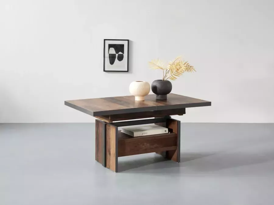 HELA Salontafel Noah uittrekbaar en in hoogte verstelbaar met lade vintage-look - Foto 6