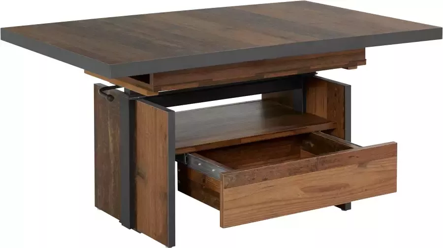 HELA Salontafel Noah uittrekbaar en in hoogte verstelbaar met lade vintage-look - Foto 13