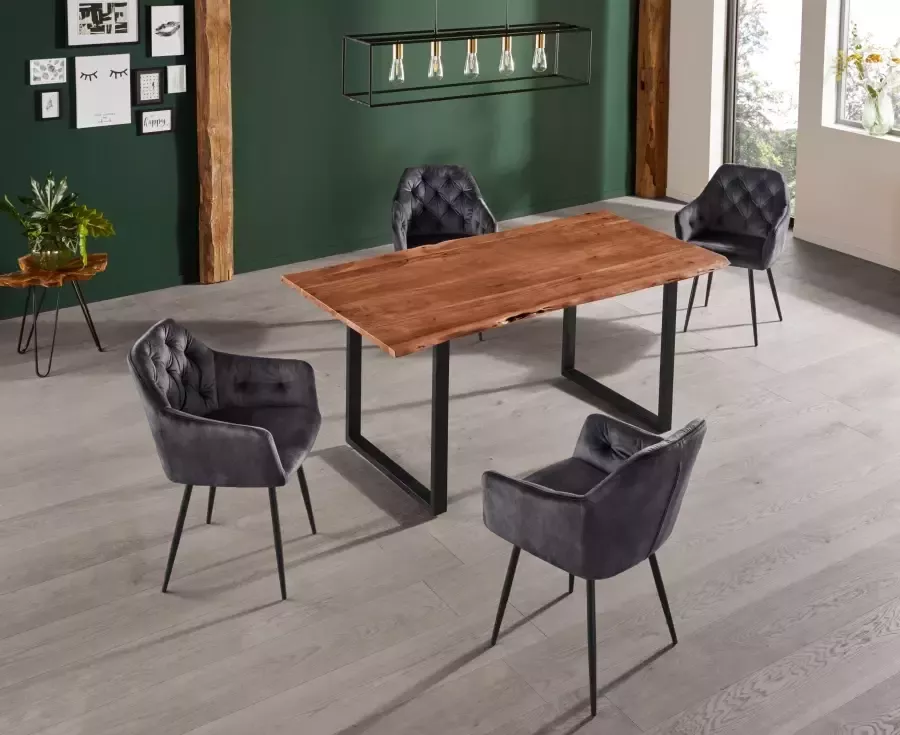 HELA Eetkamerstoel Kira schaalstoel Boho bestseller Stoel met armleuningen fluweel of microvezel bekleding (set) - Foto 11