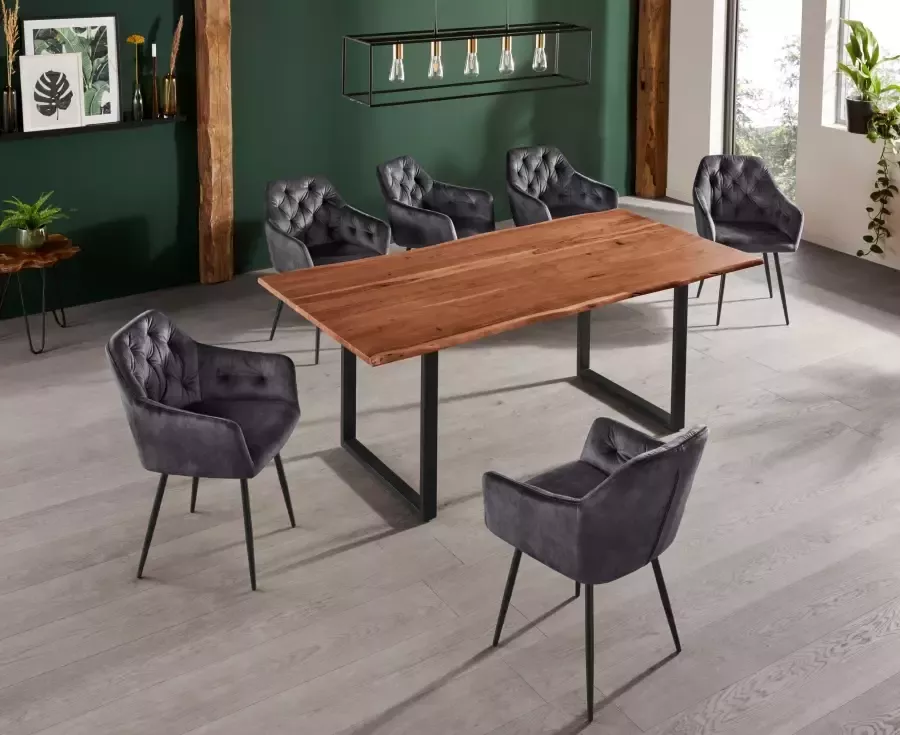 HELA Eetkamerstoel Kira schaalstoel Boho bestseller Stoel met armleuningen fluweel of microvezel bekleding (set) - Foto 12