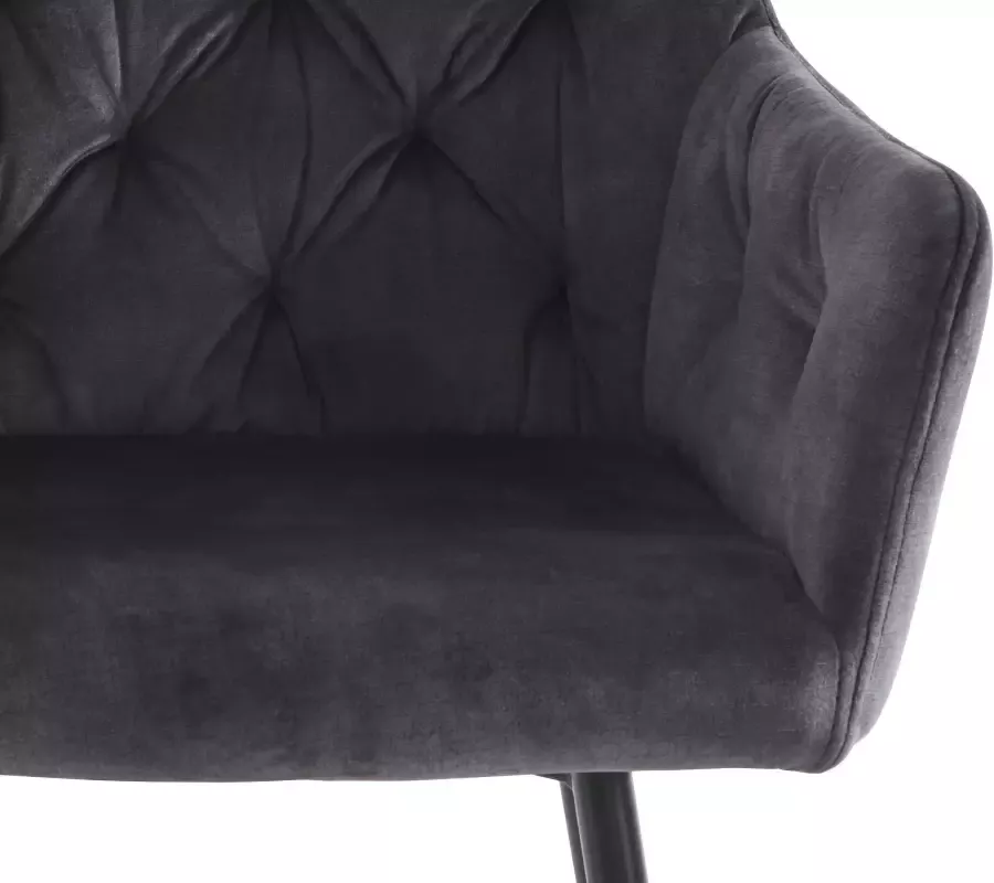 HELA Eetkamerstoel Kira schaalstoel Boho bestseller Stoel met armleuningen fluweel of microvezel bekleding (set) - Foto 7