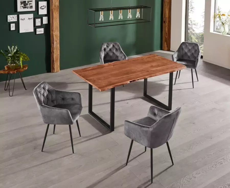 HELA Eetkamerstoel Kira schaalstoel Boho bestseller Stoel met armleuningen fluweel of microvezel bekleding (set) - Foto 11