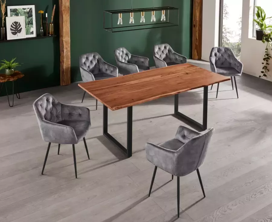 HELA Eetkamerstoel Kira schaalstoel Boho bestseller Stoel met armleuningen fluweel of microvezel bekleding (set) - Foto 12