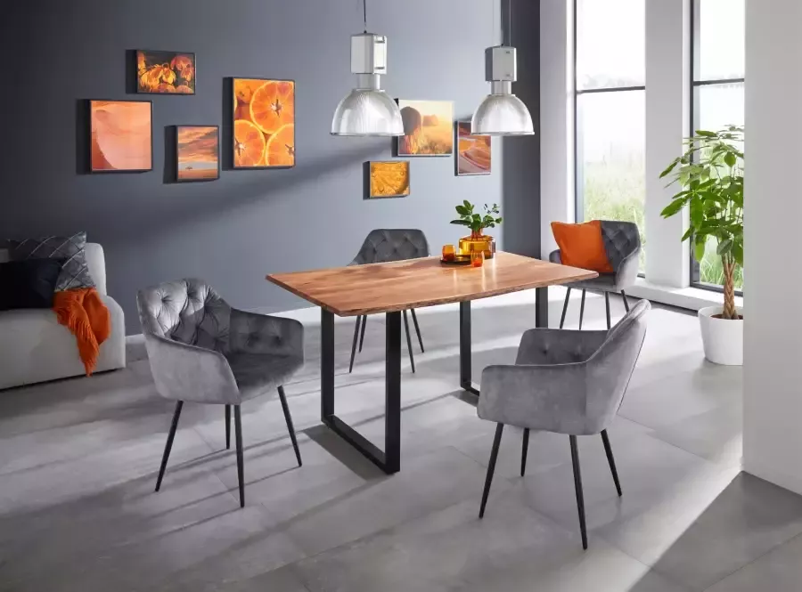 HELA Eetkamerstoel Kira schaalstoel Boho bestseller Stoel met armleuningen fluweel of microvezel bekleding (set) - Foto 19