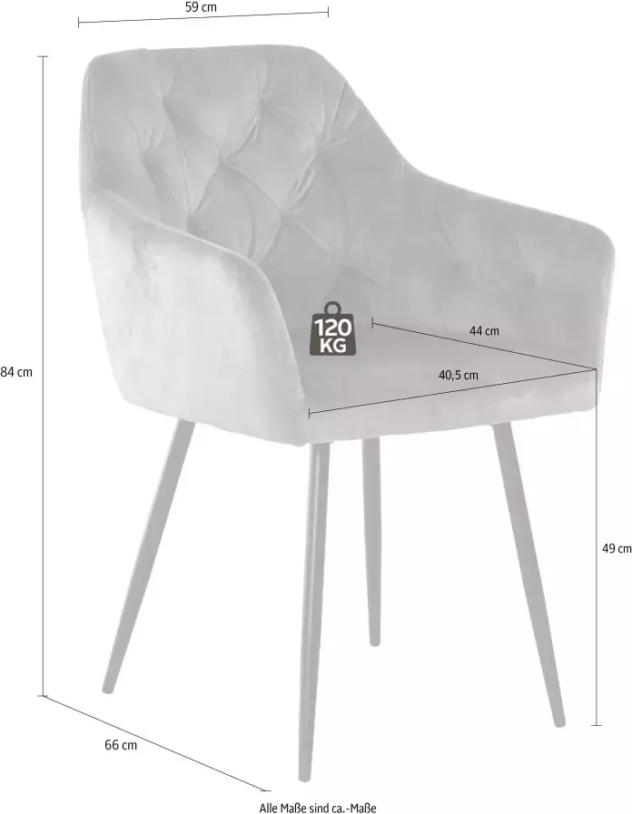 HELA Eetkamerstoel Kira schaalstoel Boho bestseller Stoel met armleuningen fluweel of microvezel bekleding (set) - Foto 17