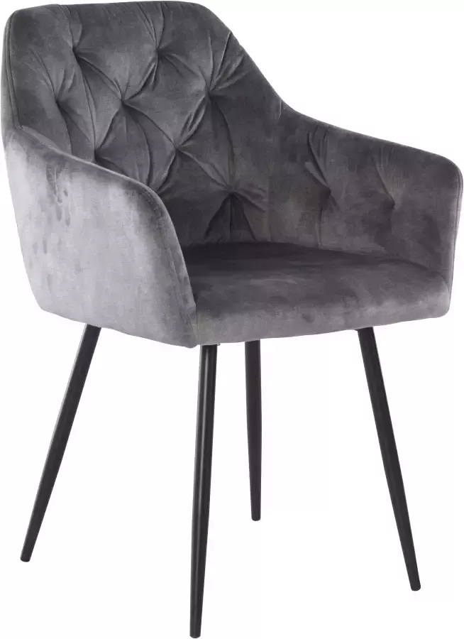 HELA Eetkamerstoel Kira schaalstoel Boho bestseller Stoel met armleuningen fluweel of microvezel bekleding (set) - Foto 20