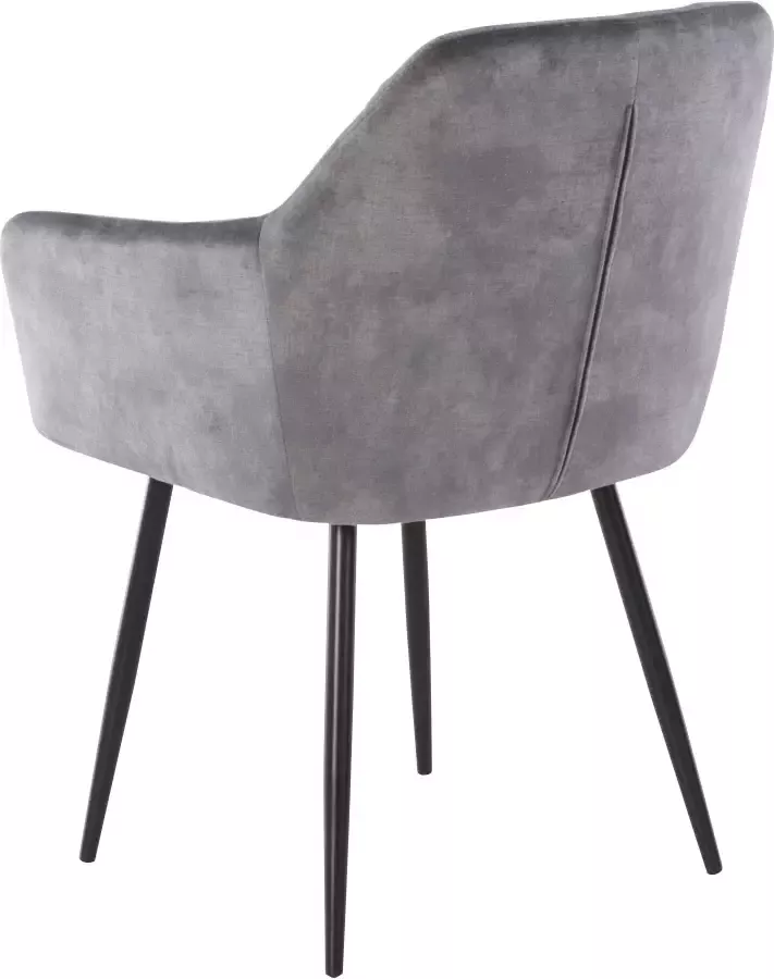 HELA Eetkamerstoel Kira schaalstoel Boho bestseller Stoel met armleuningen fluweel of microvezel bekleding (set) - Foto 15