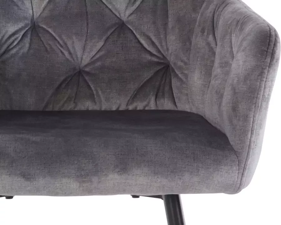 HELA Eetkamerstoel Kira schaalstoel Boho bestseller Stoel met armleuningen fluweel of microvezel bekleding (set) - Foto 14