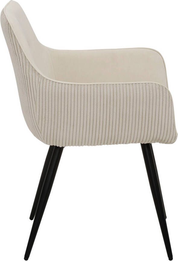 HELA Eetkamerstoel Lisa Fauteuil moderne mix van materialen: ribfluweel en velours (set 2 stuks) - Foto 16