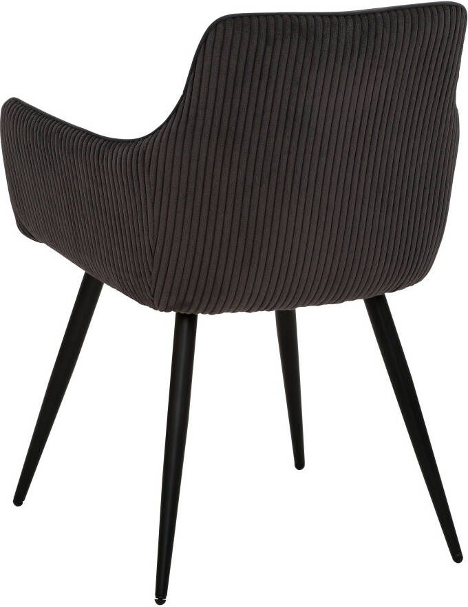 HELA Eetkamerstoel Lisa Fauteuil moderne mix van materialen: ribfluweel en velours (set 2 stuks) - Foto 2