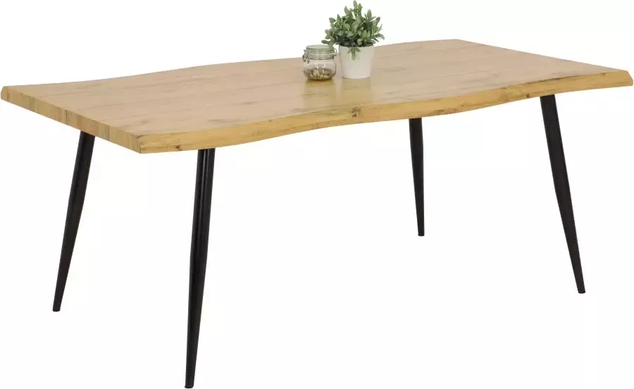 Hela EMOB Eettafel Brihanne 180x100 cm-boomrand Keukentafels Bruin Melamine; MDF; Metaal Keukentafels Op voorraad - Foto 3
