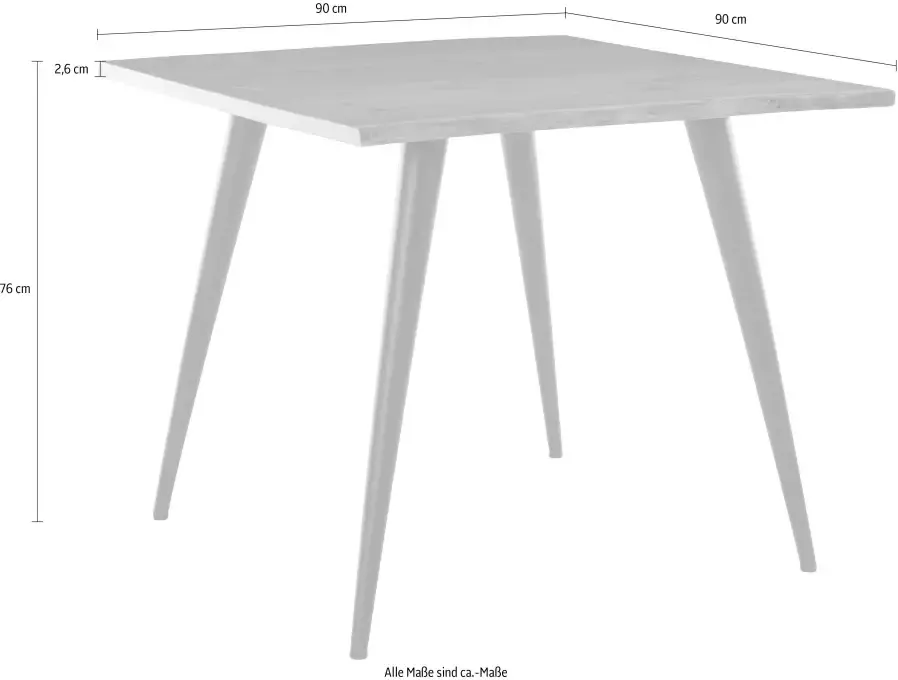 Home affaire Tafel met hout Massief hout 26 mm dikte van het tafelblad in verschillende afmetingen - Foto 13