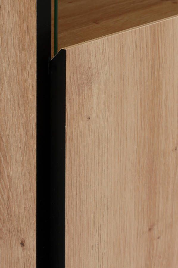 HELA Vitrinekast Ariana met schuinverwerkte verzonken grepen hoogte 195 cm