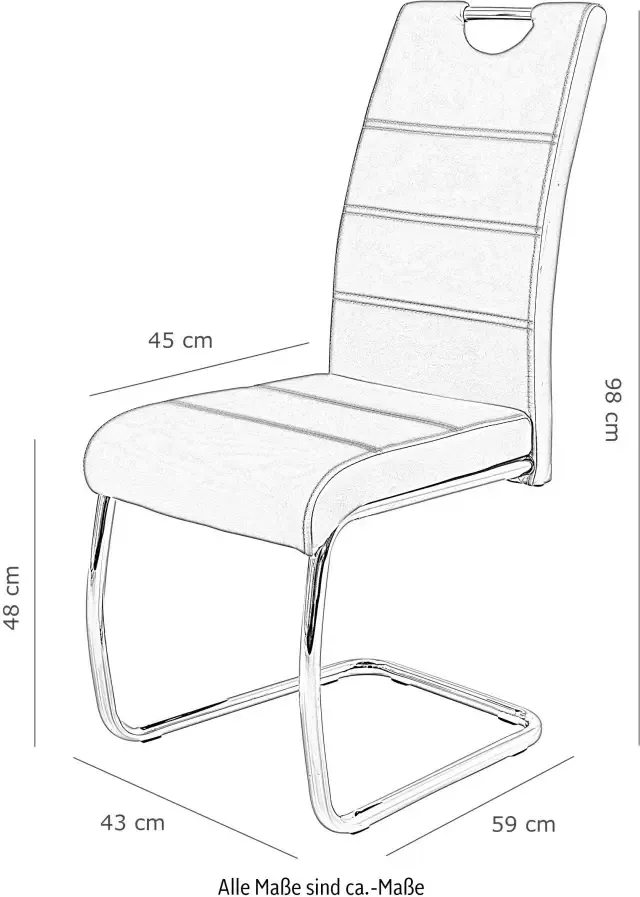 HELA Vrijdragende stoel FLORA 1 2 of 4 stuks vrijdragende stoel (set) - Foto 3