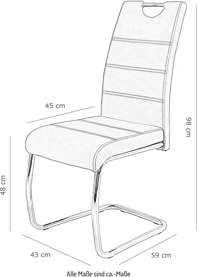 HELA Vrijdragende stoel FLORA 1 2 of 4 stuks vrijdragende stoel (set) - Foto 4
