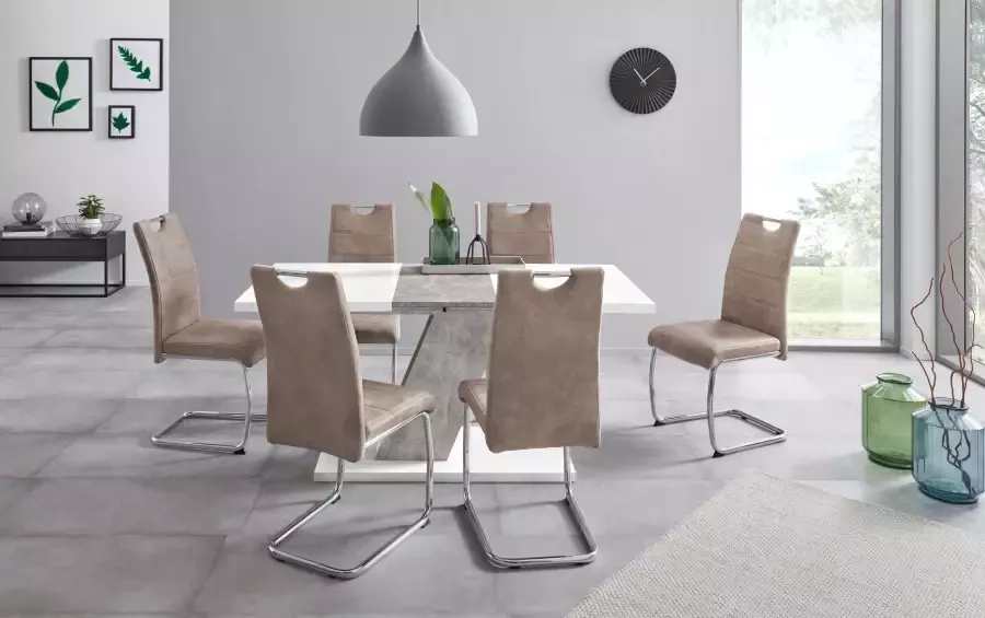 HELA Vrijdragende stoel Flora eetkamerstoelen Vrijdragende stoel set: 1 2 of 4 stuks hoog zitcomfort - Foto 7