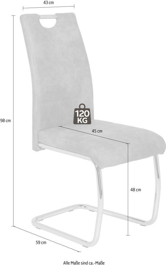 HELA Vrijdragende stoel FLORA 1 2 of 4 stuks vrijdragende stoel (set) - Foto 18