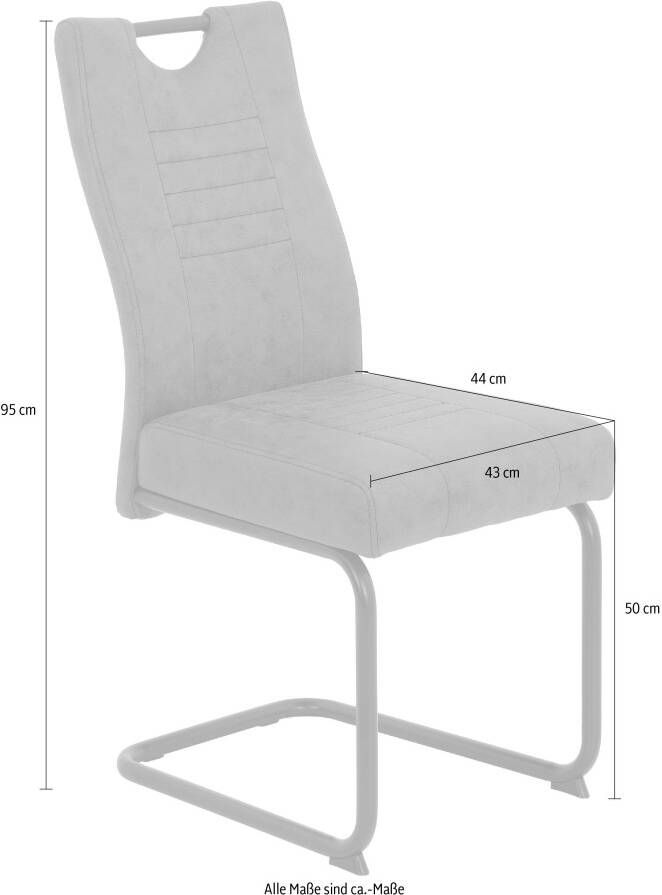 HELA Vrijdragende stoel JUPITER Binnenvering en handgreep 140 kg draagvermogen set van 2 en 4 (set) - Foto 1