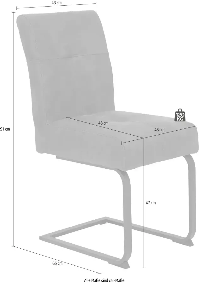 HELA Eetkamerstoel Luise S Schommelstoel Comfortabele stoel met binnenvering keukenstoel (set 2 stuks) - Foto 4