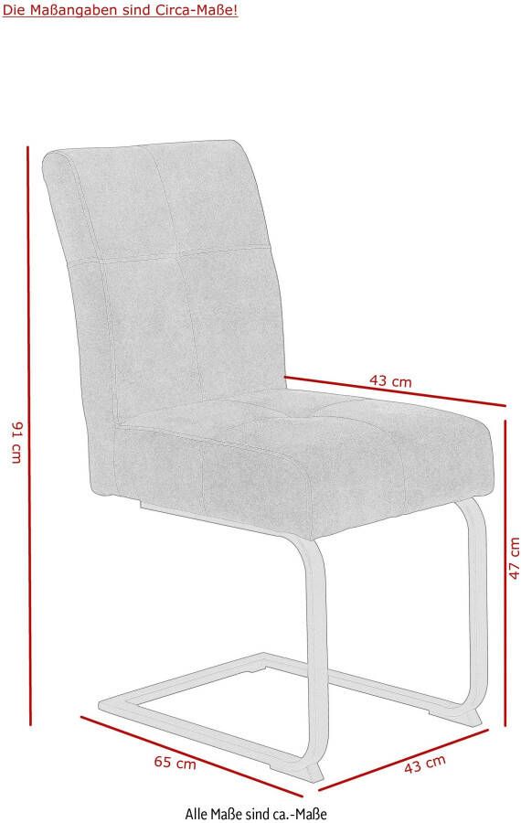 HELA Eetkamerstoel Luise S Schommelstoel Comfortabele stoel met binnenvering keukenstoel (set 2 stuks) - Foto 6