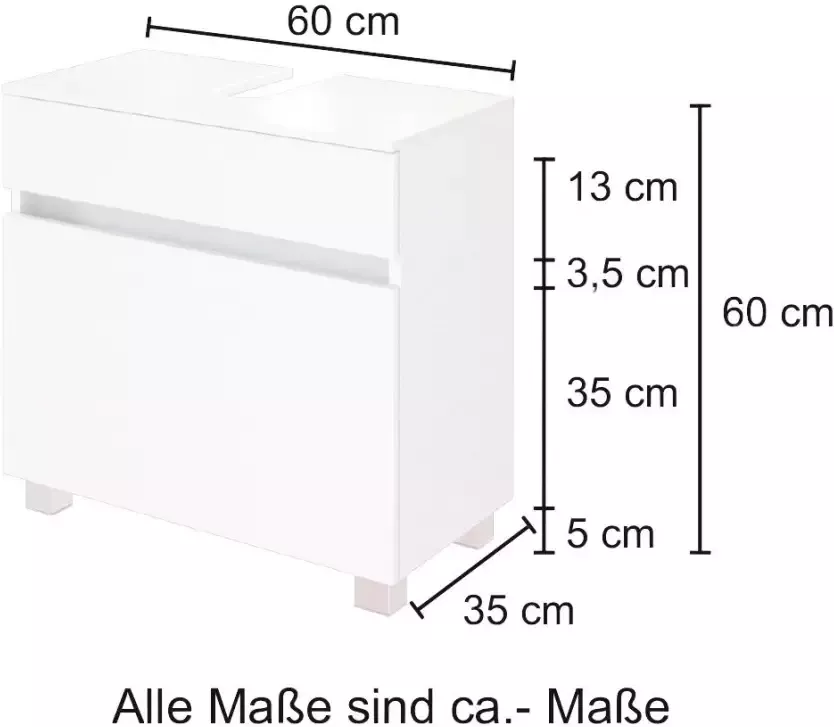 Welltime Wastafelonderkast Baabe Badkamermeubel breedte 60 cm hangende montage - Foto 3