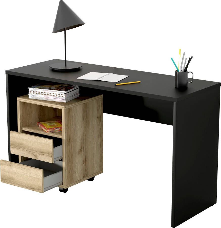 Helvetia Meble Bureauset AGAPI bestaande uit bureau en verrijdbaar ladeblok in een modern ontwerp (set 2-delig)