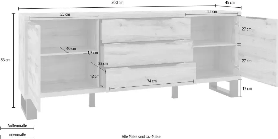 Helvetia Meble Dressoir Halle Breedte ca.200 cm - Foto 3