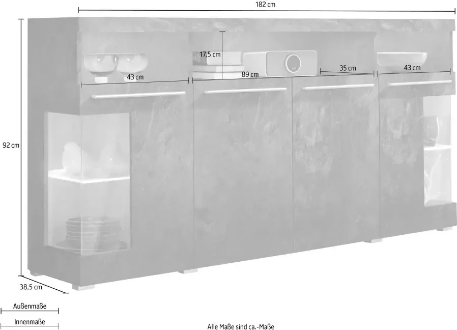 INOSIGN Dressoir India Breedte 182 cm - Foto 1