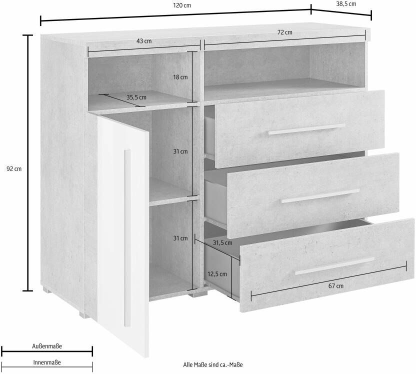 Helvetia Meble Dressoir Roger Breedte 120 cm - Foto 3