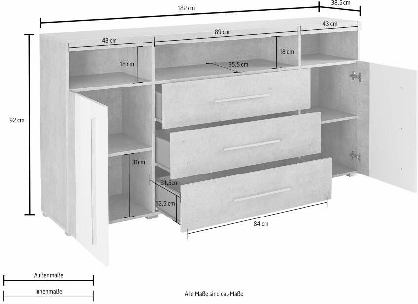 Helvetia Meble Dressoir Roger Breedte 182 cm - Foto 2