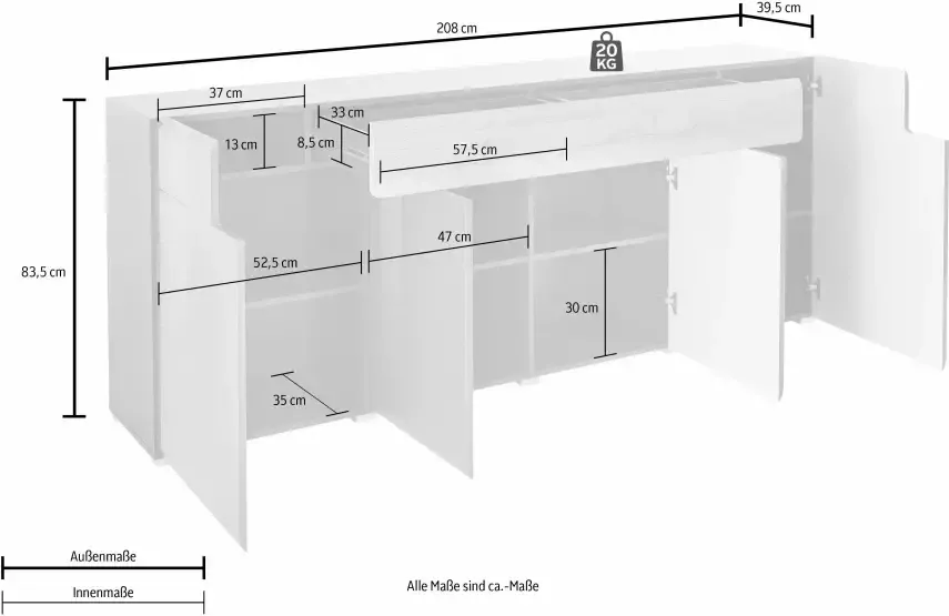 INOSIGN Dressoir Toledo Breedte 208 cm - Foto 6