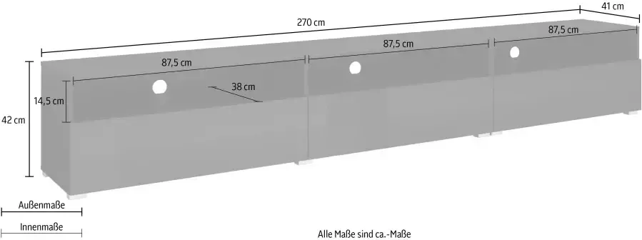 Helvetia Meble Tv-meubel ATHENS Breedte ca. 270 cm - Foto 1