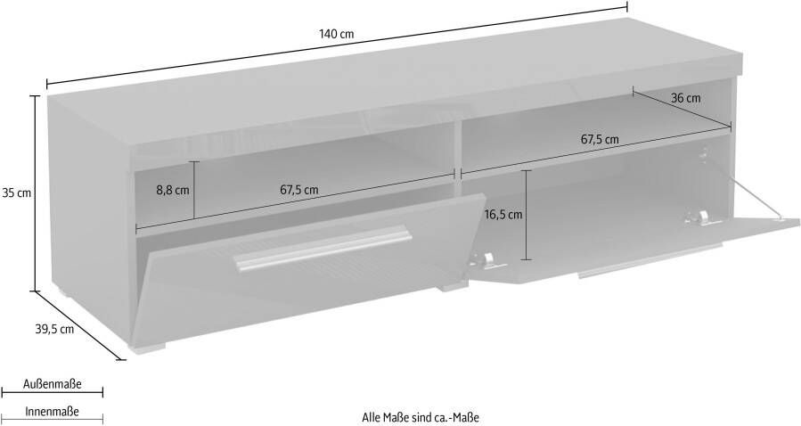 INOSIGN Tv-meubel India Breite 140 cm stilvolle Fernsehschrank mit offenen Fächern Breedte 140 cm - Foto 3