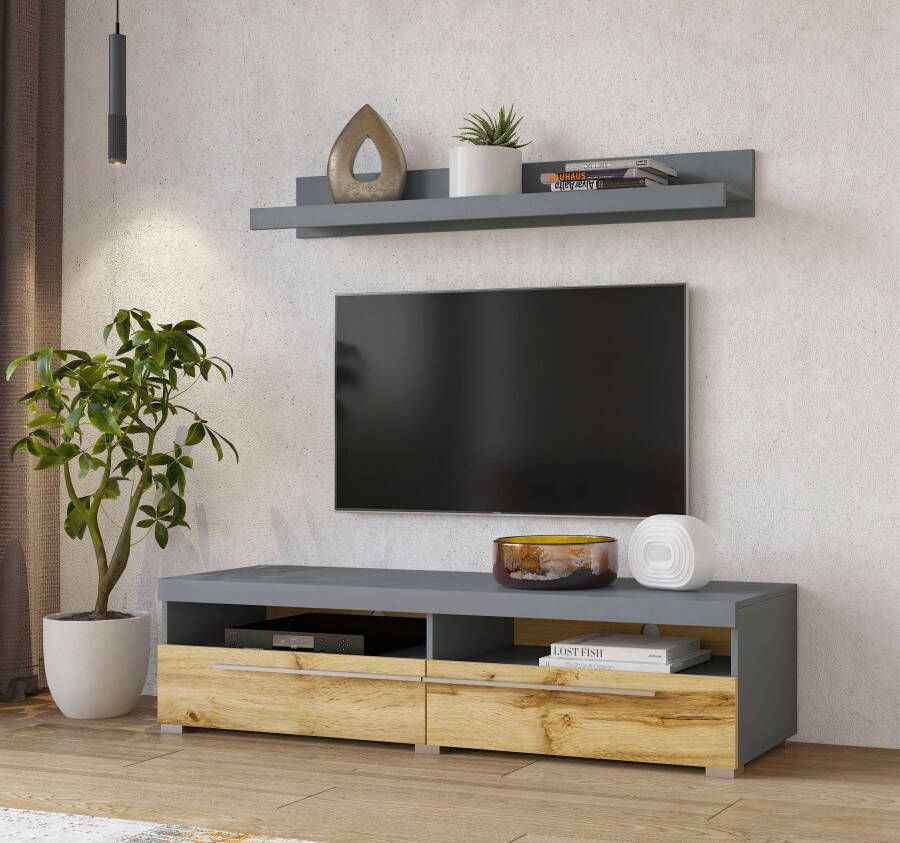 Helvetia Meble Tv-meubel Roger Breite 140 cm stilvolle TV-Kommode inclusive Wandboard Breedte 140 cm - Foto 2