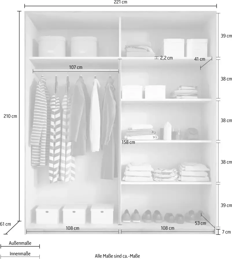 Helvetia Meble Zweefdeurkast Galaxy Front met glas - Foto 2