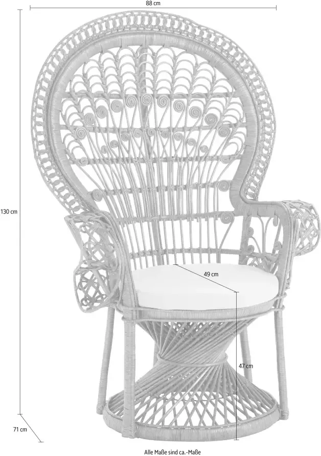 HOFMANN LIVING AND MORE Rotanstoel met kussenhoes - Foto 4