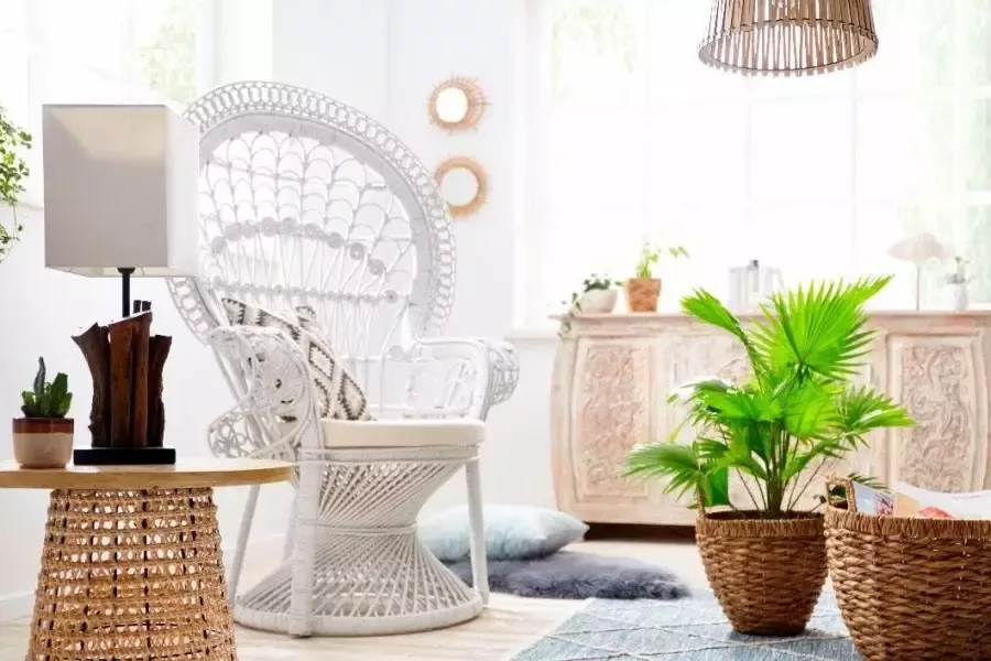 HOFMANN LIVING AND MORE Rotanstoel met kussenhoes - Foto 4