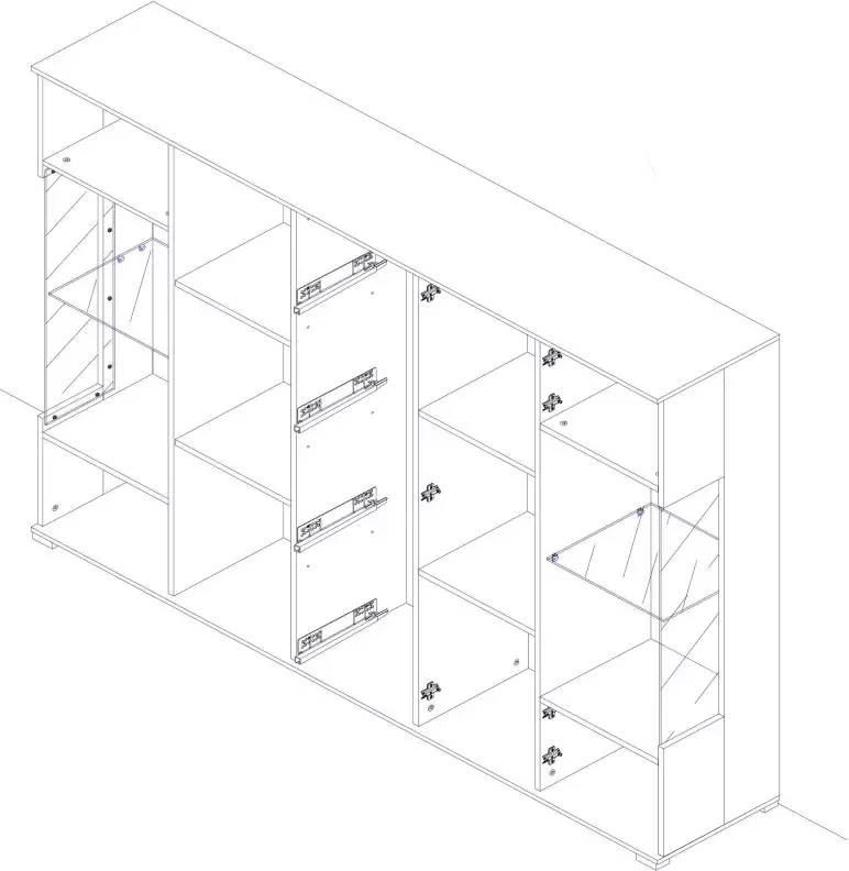 Höltkemeyer Highboard Style Breedte 188 cm zonder verlichting