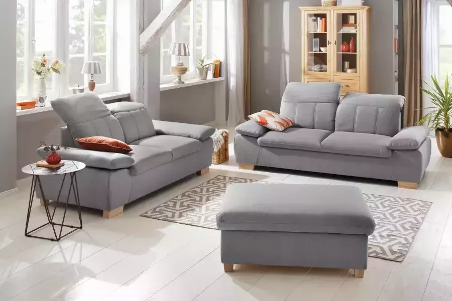 Home affaire 2 5-zitsbank Bergamo multifunctionele bank elegant en comfortabel met verstelbare armleuning en rugleuning binnenvering - Foto 3