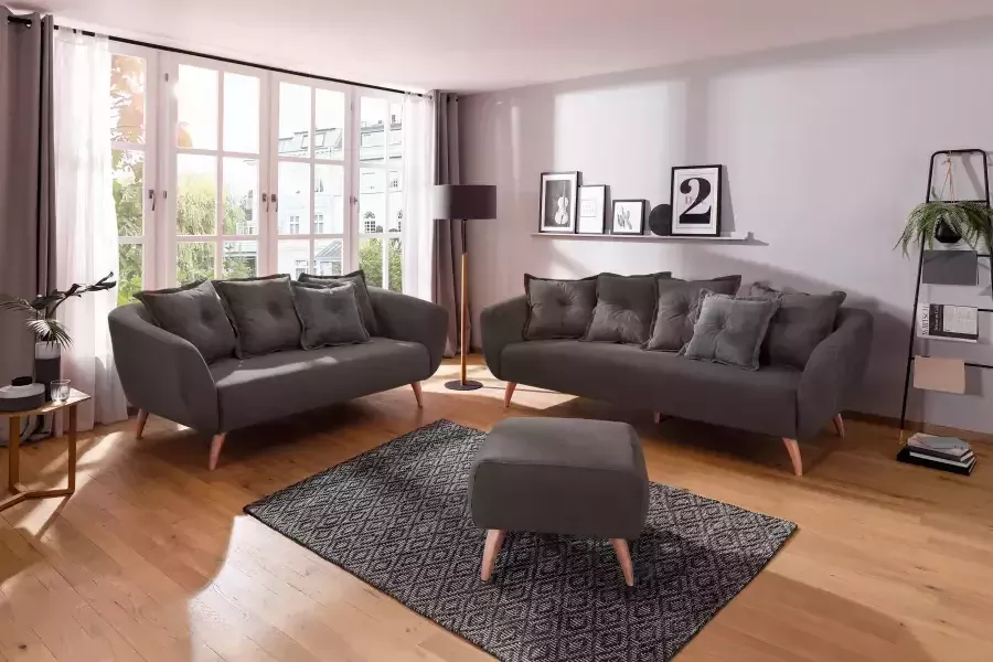 Home affaire 2 5-zitsbank Baggio modern en romantisch design comfortabel - Foto 4